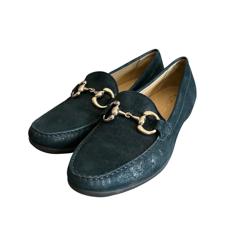 Wirth Original Womens Leather Moccasins  Silver Horsebit  - Made In Brazil 9.5